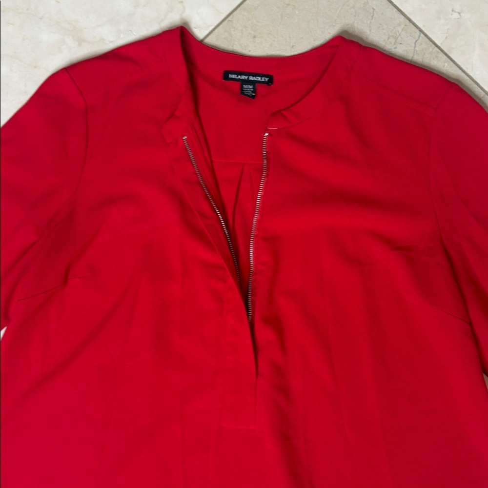 ⭐️ Hilary Radley Vibrant Red Blouse- size medium - Picture 3 of 10